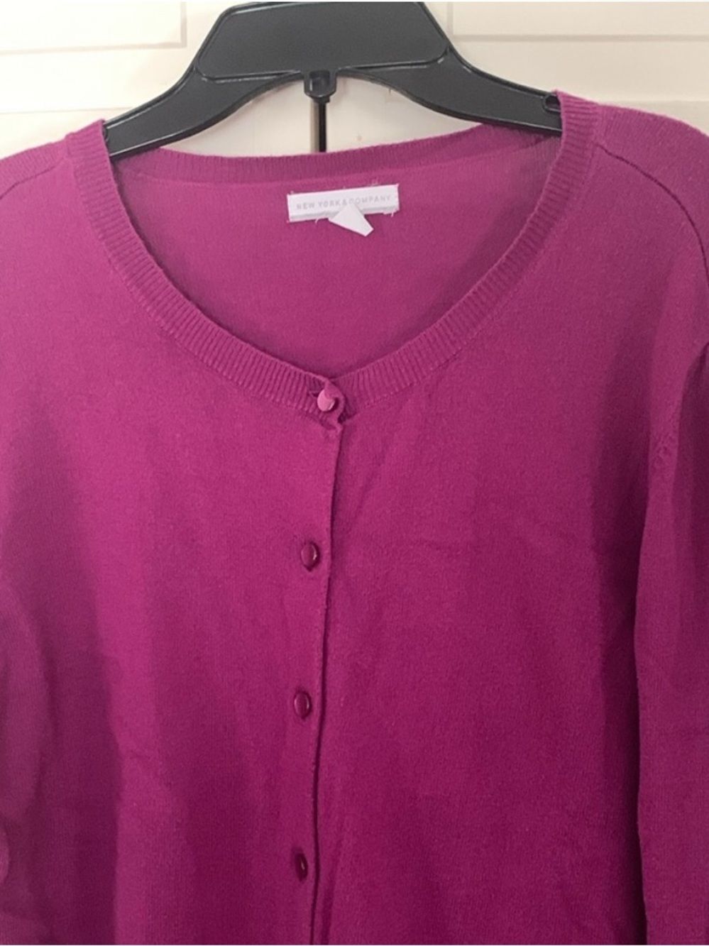 New York & Company Purple Button Cardigan Sweater Size XL